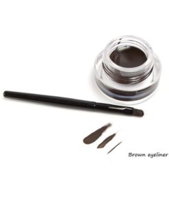 2 in 1 Black and Brown Gel Eyeliner Set Water Proof Smudge Proof, Last for All Day Long, Work Great with Eyebrow, 2 Pieces Eye Makeup Brushes Included 25 51DOQGCnBIL