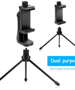 Vastar Smartphone Tripod Cell Phone Holder Mount Adapter, Fits iPhone, Samsung, and all Phones, Rotates Vertical and Horizontal, Adjustable Clamp 1 Pack 25 51DPFsSRIGL