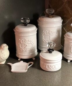 Mud Pie Kitchen Canister (Set of 3), White Set of 3 49 51DRmoV7aJL