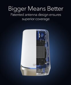 NETGEAR Orbi Quad-Band WiFi 6E Mesh System (RBKE963), Router with 2 Satellite Extenders, 10.8Gbps Speed, Coverage up to 9,000 sq. ft., 200 Devices, 10 Gig Internet Port, AXE11000 802.11ax WiFi 6E | 3-Pack 27 51DSbiAWVXL