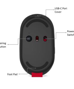 Lenovo Go Multi-Device Wireless Mouse, 2.4GHz Nano USB-C Receiver, Bluetooth, Adjustable DPI, USB-C Rechargeable Battery, Qi Wireless Charging, Ambidextrous, GY51C21211, Grey 8 51DUKFAJ7wL