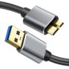 Micro B Cable, USB 3.0 A Male to Micro USB 3.0 Sync Cord,Data Wire Compatible with Toshiba,Seagate,Samsung, My Passport and More External Hard Drive(1M/Black&Gold) 50 51DV59MWPBL