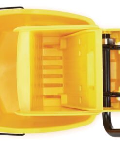 Rubbermaid Commercial Products WaveBrake 35 Qt. Side-Press Mop Bucket and Wringer Combo on Wheels, Yellow, for Professional/Industrial/Business Heavy-Duty Floor Cleaning/Mopping 39 51DWx4Wl2hL