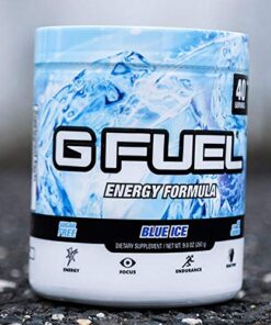 GAMMA LABS G Fuel Blue Ice Energy Powder, Sugar Free, Clean Caffeine Focus Supplement, Blue Raspberry Flavor, Focus Amino, Vitamin + Antioxidants Blend - 9.8 oz (40 Servings) 25 51DaUEzFbL