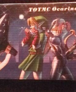TOTMC Legend of Zelda Ocarina of Time Triforce Link 12 Hole Alto C Mediant Tone Ocarina Zelda Cosplay Ceramic Replica + Textbook Blue,Gold,Silver 36 51DgFpri0iL