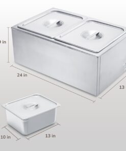 SYBO Commercial Grade Stainless Steel Bain Marie Buffet Food Warmer Steam Table for Catering and Restaurants (2 Sections) 2 Sections 18 51DjLiGM0rL