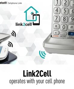 Panasonic KX-TGE274S Link2Cell Bluetooth 4 Cordless Handsets Phone with Large Keypad, Silver 13 51DlOkrdlL