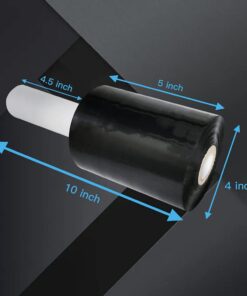 JA PACKING Stretch Wrap Plastic Wrap Roll Industrial Mini Stretch Wrap Roll with Handle for Moving,Shipping,Packing Fuiniture Adhering Shrink Wrap (5''Black) 5'' Black 7 51Dm SgIFaL