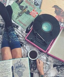 Hot Sox Women's Fun Famous Paintings Crew Socks-1 Pair Pack-Cool & Artistic Gifts 4-10 Starry Night (Royal Blue) 9 51DnI27ozHL