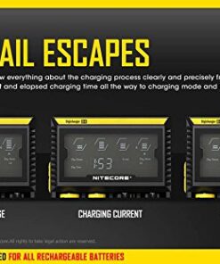 EdisonBright Nitecore D4 Digital Smart Battery Charger for Li-ion Ni-MH Ni-CD with 12V DC Car Adapter, NBM40 18650 Battery Magazine Battery Carry Case 17 51Dpn1QjzOL