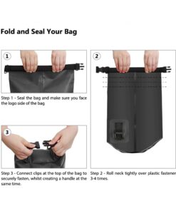 Forbidden Road Waterproof Dry Bag 2L / 5L / 10L / 15L / 20L Roll Top Sack Bag for Kayaking Boating Camping Long Adjustable Shoulder Straps Included (8 Colors) Black- Single Strap 8 51E1bCtJHaL