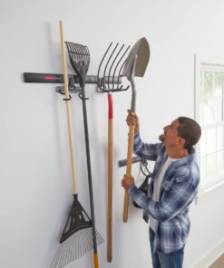 Rubbermaid FastTrack Garage Storage System Tool Hanging Kit, Garage Organization, Wall Mount Holder for Garden Lawn Tools 2 Rails, 4 Hooks 34 51E4BZMvCBL