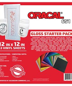 ORACAL 651 Popular Pack - Adhesive Craft Vinyl for Cricut, Silhouette, Cameo, Craft Cutters, Printers, and Decals ((63) Sheets) (63) Sheets 16 51EJvPFD6FL