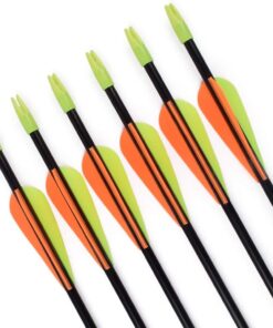 GPP 28-inches Fiberglass Archery Target Arrows - Practice Arrow or Youth Arrow for Recurve Bow 12 Black Arrows 15 51EQj6keBkL
