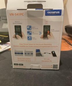 Olympus VN-541PC digital voice recorder with one-touch recording, noise-cancellation function, 4GB memory, four scenes recording, includes a micro-USB cable. 17 51ERd2ehX4L