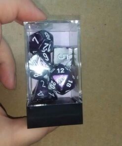 Chessex Polyhedral 7-Die Gemini Dice Set - Purple-Steel with White CHX-26432 10 51EUMI 6gRL