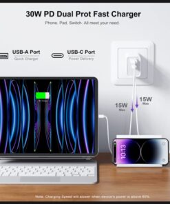 Alternative view of [3 Pack] USB-C Wall Charger, 20W Durable Dual Port QC+PD 3.0 Power Adapter, Double Fast Plug Charging Block for iPhone 14/14 Pro/13/15/15 Pro/Pro Max/Plus, XS/XR/X, Watch Series 8/7 Cube(White) White