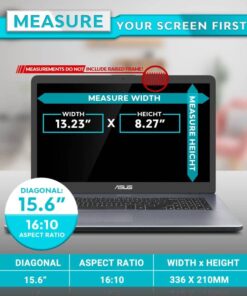 Alternative view of PYS Laptop Privacy Screen 15.6 Inch for Dell HP Lenovo ASUS Acer Msi Samsung - Removable 16:10 Aspect Privacy Protector Screen Filters - Anti Glare & Blue Light Screen Privacy Shield 15.6 Inch (Diagonal) - 16:10 Aspect Ratio