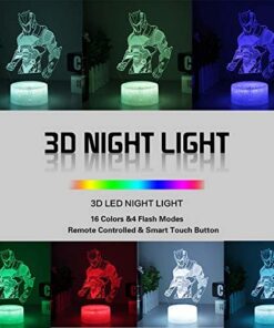 Omega Night Light Lamp 3D Vision Effect LED Night Lights Game Room Bedroom Decor Table Light Remote Control & 16 Colors Birthday Holiday Gift Ideas for Child Kids Teen Boyfriends (Omega(Remote)) Omega(Remote) 19 51EaELxOStL