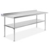 GRIDMANN Stainless Steel Kitchen Prep Table 72 x 30 Inches with Backsplash & Under Shelf, NSF Commercial Work Table for Restaurant and Home 72 in Long x 30 in Deep 2 51EgmL14DuL 1