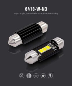 SIR IUS LED N3 6418 LED bulbs Pure white Super Bright LED Festoon 300 Lumens 3030 Chipset for Car Truck Interiors Dome Map Door Courtesy License Plate Lights 1.50” 36MM Festoon Pack of 6 Bulbs 28 51EqIE 94tL