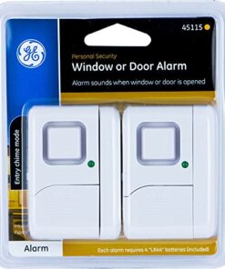GE Personal Security Window and Door Alarm, 2 Pack, DIY Protection, Burglar Alert, Wireless Chime/Alarm, Easy Installation, Home Security, Ideal for Home, Garage, Apartment and More, 45115 White 36 51EsxwDWByL