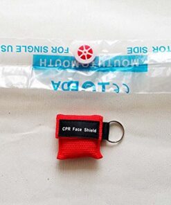 KTKANG 100pcs/lot Red CPR Barrier with Keychain CPR Face Shield for AED First Aid 7 51EvdGg6GCL