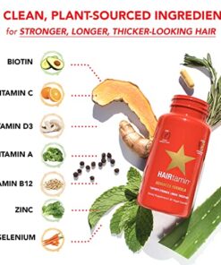 HAIRtamin Vegan Hair Vitamins for Faster Hair Growth | All Natural Biotin Hair Growth Vitamin Capsules to Support Healthy Hair Skin and Nails | May Reduce Hair Loss & Thinning | 30 Capsules 1 23 51Ew mdUSiL 1