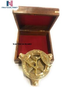 NauticalMart Captain Brass Sundial Compass with Hardwood Wooden Box 14 51EwbqjA8ZL