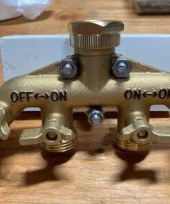 Morvat New & Improved Heavy Duty Brass 4 Way Splitter, Garden Hose Manifold Connector with Comfort Grip ON/OFF Valves, Adapter for Water Faucet & Spigot, Includes Washers, Teflon Tape & Mounting Kit 30 51ExaHRy wL 1