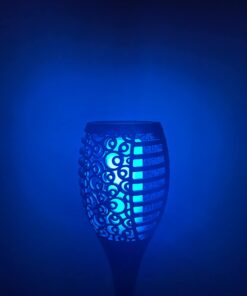 Solar Tiki Torches Christmas Lights with Flickering Flame Outdoor Halloween Decoration Torch Light Waterproof Landscape Decor Mini 4 Pack Lamp for Yard, Patio, Garden, Porch, Backyard Blue 4 Pack 50 51ExfLrsA0L