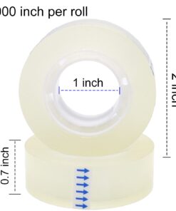 Alternative view of OWLKELA 12 Rolls Transparent Tape Refills, Clear Tape, All-Purpose Transparent Glossy Tape for Office, Home, School