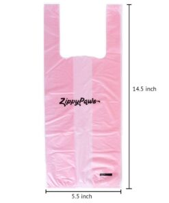ZippyPaws - Dog Poop Pick-Up Bags, Large Strong Waste Bags with Easy-Tie Handles, Measures 14.5 Inch by 5.5 Inch - Pink, 210 Count 9 51F tj 4fsL
