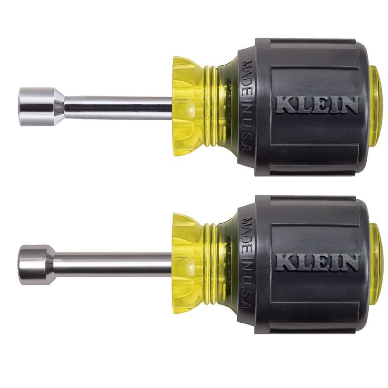 Catalog 4 Klein Tools 610M Tool Set, Magnetic Nut Driver Set with Stubby Nut Driver Sizes 1/4 and 5/16-Inch, Full Hollow Shaft, 2-Piece