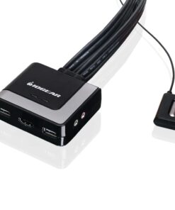 IOGEAR 2-Port USB HDMI Cabled KVM Switch - 1920 x 1200 60Hz - Hotkey or Remote Button Switch - 2.1 Stereo - USB 2.0 Mouse Port Can Be Used As USB Hub and USB Peripheral Sharing - Mac / Win - GCS62HU 12 51F6TRD3YvL
