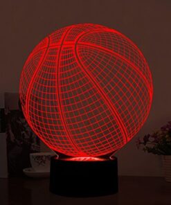 Alternative view of Wiscky Basketball 3D Illusion Lamp, LED Night Lights for Kids Birthday Gift 7 Color Changing Touch Switch Xmas Decoration Nightlight Children Room Bedroom Decorations Toys for Sports Theme Fans