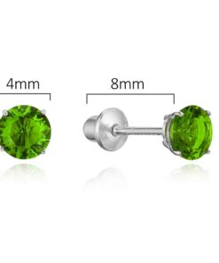 925 Sterling Silver Rhodium Plated 4mm Cubic Zirconia Stud Screwback Baby Girls Earrings Aug 9 51F8iejl71L