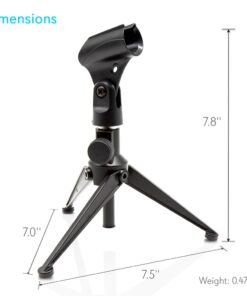 Alternative view of Pyle Desktop Tripod Microphone Stand - Adjustable Height 4.7'' to 8.7'' Inch High with Heavy Duty Clutch Support Weight 5 Lbs. - Ideal for Recording Podcast or Desktop Application PMKSDT25