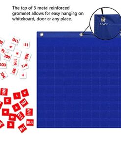 Eamay Hundreds Pocket Chart with 130 Number Cards, Number 1-100 Board Pocket Chart for Teacher Lessons in a Classroom or for Use at Home (100 Pockets) 100 pockets 13 51FFRlejn6L
