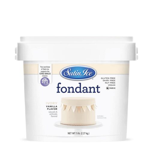 Satin Ice Ivory Fondant, Vanilla, 5 Pounds 5 Pound (Pack of 1)