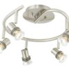 Pro Track 5-Head LED Ceiling Track Light Fixture Kit GU10 Directional Adjustable Silver Brushed Nickel Finish Metal Industrial Spiral Kitchen Bathroom Living Room Dining Hallway Bedroom 15 3/4" Wide Satin Nickel 10 51FMUMruyL