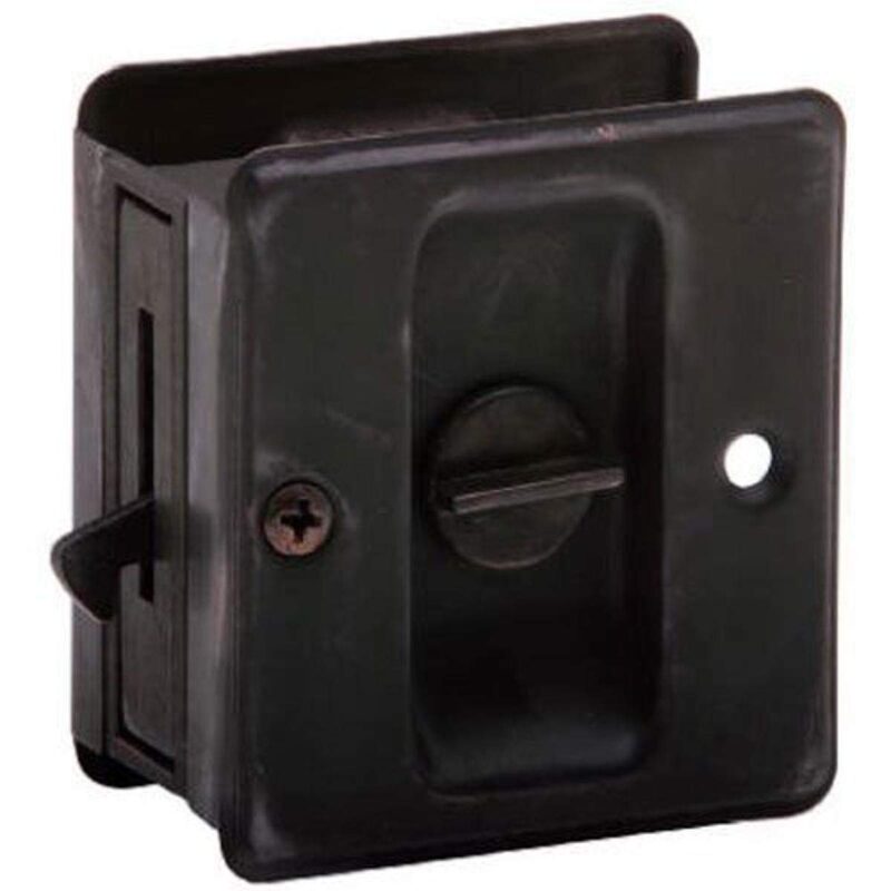 Schlage 991 1-3/4" x 2-1/4" Privacy Pocket Artisan Sliding Door Lock, Aged Bronze