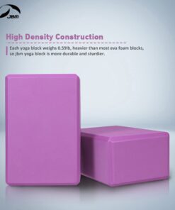 Alternative view of JBM Yoga Blocks 2 Pack with Strap, Cork Yoga Block 2 Pack EVA Foam Yoga Block Set of 2 Yoga Block with Strap, Yoga Bricks with Strap, Yoga Block Yoga Brick Yoga Cube Stretch Blocks Stretching Blocks Purple