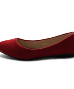 Ollio Women's Ballet Comfort Light Faux Suede Multi Color Shoe Flat 6.5 Red 9 51FQAkPI7L