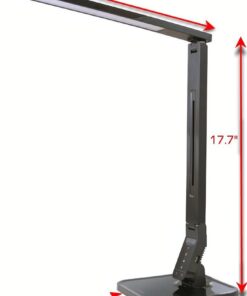 Softech - Natural Light Smart LED Lamp with Dimmable Light-Black (4 Lighting Modes, 5-Level Dimmer, Touch-Sensitive Control Panel, Auto Timer, USB Charging Port 5V/1.5A, Mobile Device Charger) Black 12 51FYYdyvWL