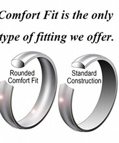 CROWNAL 4mm 8mm Rare Koa Wood/Abalone Shell/Genuine Crushed Fire Opal Inlay Tungsten Carbide Ring Men Women Wedding Band High Polished Engraved I Love You Size 7 To 17 Black 12 8 51FYyQBHKL