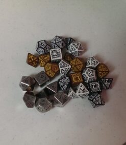 Q WORKSHOP Metal Steampunk Dice Set 7 Polyhedral Pieces 20 51FayR4XbTL
