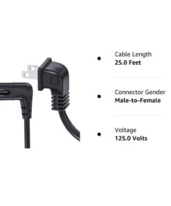 TV Power Cord Compatible for Samsung TV, Ancable 25-Feet 90 Degree Angled 18AWG 2-Prong to L-Shaped C7 Power Cord Replacement for Samsung Philips Toshiba LG Sony Sharp Panasonic Vizio LED TV Sky Box 1 15 51FcJnPKmNL