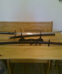 MAKOTO Black Kenshin Reverse Blade Katana, Japanese Sword with Table Top Display Stand 10 51Fe6GLHxnL