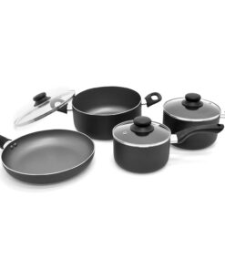 Starfrit Starbasix 12-Piece Aluminum Cookware Set with 3 Utensils, Normal, Black 6 51FlJ mp9XS